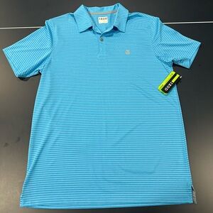 NWT IZOD Men’s Collared Short Sleeve Polo Shirt Medium Blue